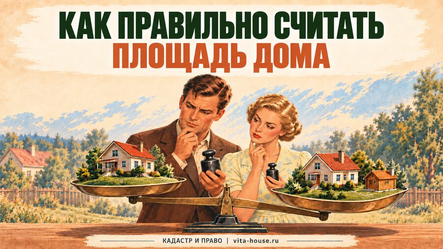 Как всё же правильно рассчитать площадь дома для регистрации в Росреестре